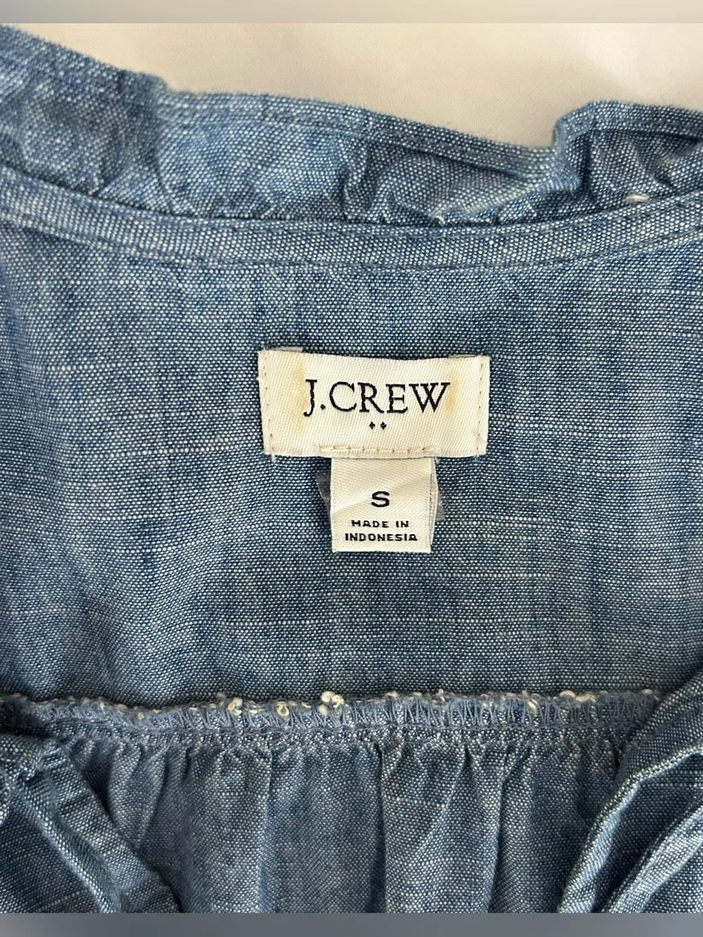 J. Crew Chambray Blue V-Neck Peasant Tunic